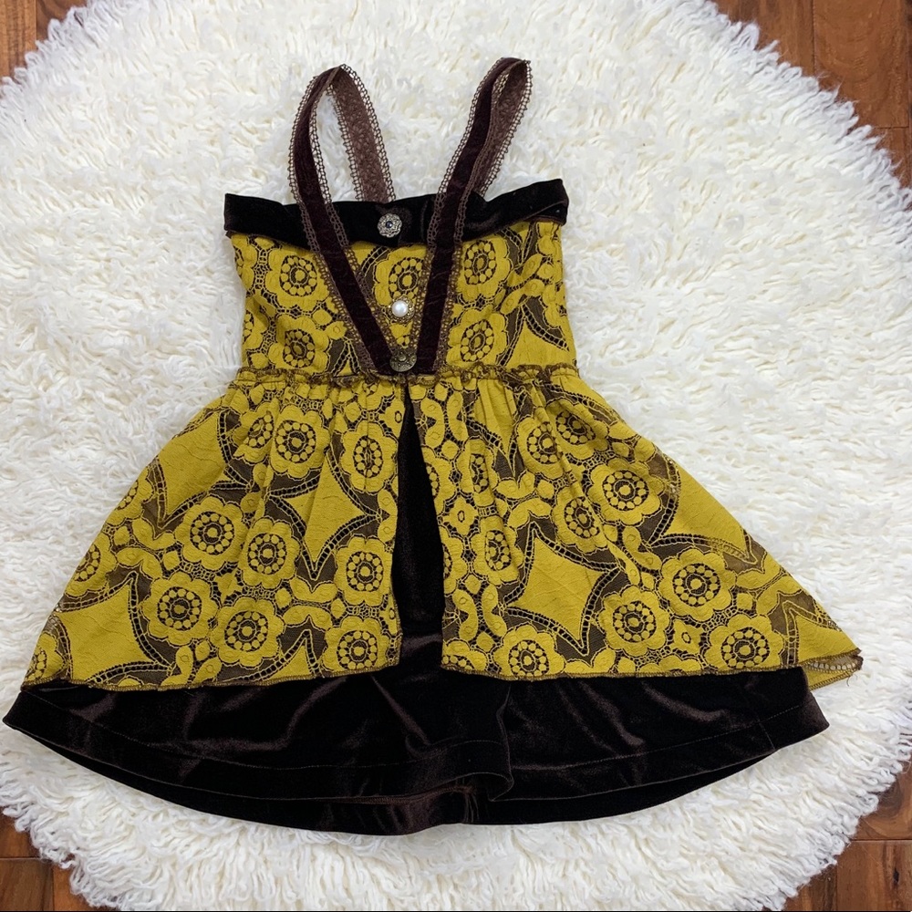 Girls Velvet and Lace Sleeveless Dress Size 6